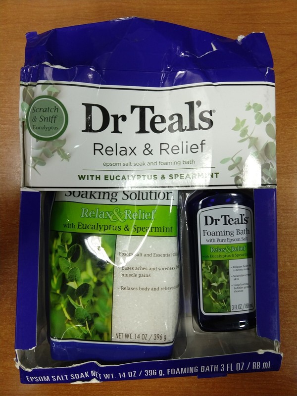 Dr Teal’s Relax & Relief Eucalyptus Epsom Salt Soak/Bath Gift Set DAMG BOX – E2D