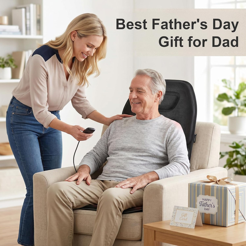 COMFIER Vibration Back Massager Seat Cushion with Heat,Father Day Dad Gifts for gallery