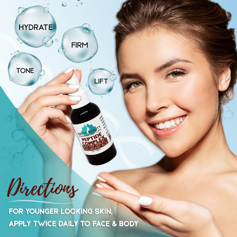 Anti Aging Super Peptide Wrinkle Serum for Face, Lips, Eyes – Plump, Firm & Lift