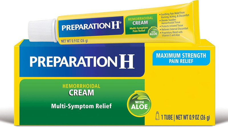 Hemorrhoid Symptom Treatment Cream (0.9 Ounce Tube), Maximum Strength Multi-Symp
