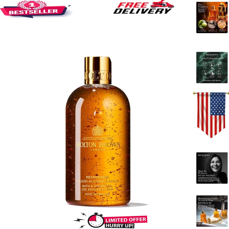 10 fl. oz. Luxurious Oudh and Gold Shower Gel – Perfect for Spa-like Indulgence