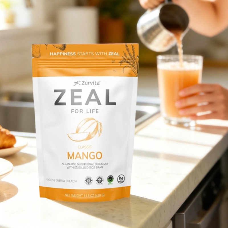 Zurvita Zeal For Life Wellness Drink Mix - Mango Flavor - Gluten-Free 30 Serving gallery