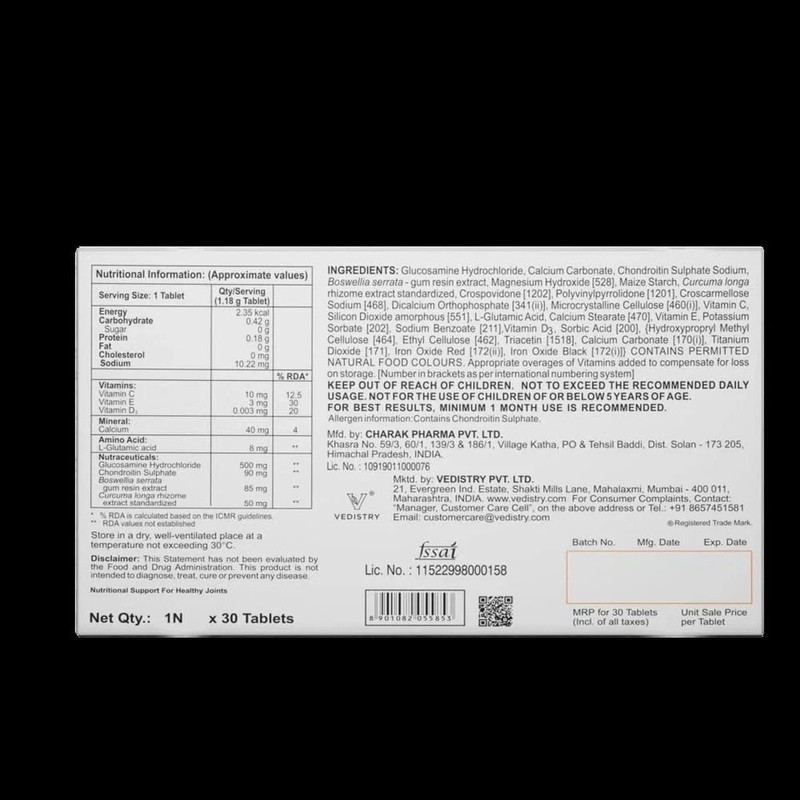 3 x Charak Nutra Tablets – Joint Pain, Flexibility & Bone Strength 90 Tabs gallery