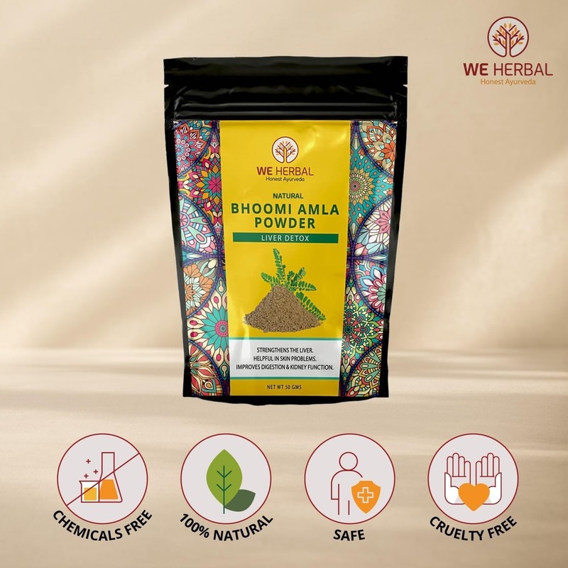 WE HERBAL Bhumi Amla Powder Optimal Liver Functioning, Improved Digestion 50gm gallery