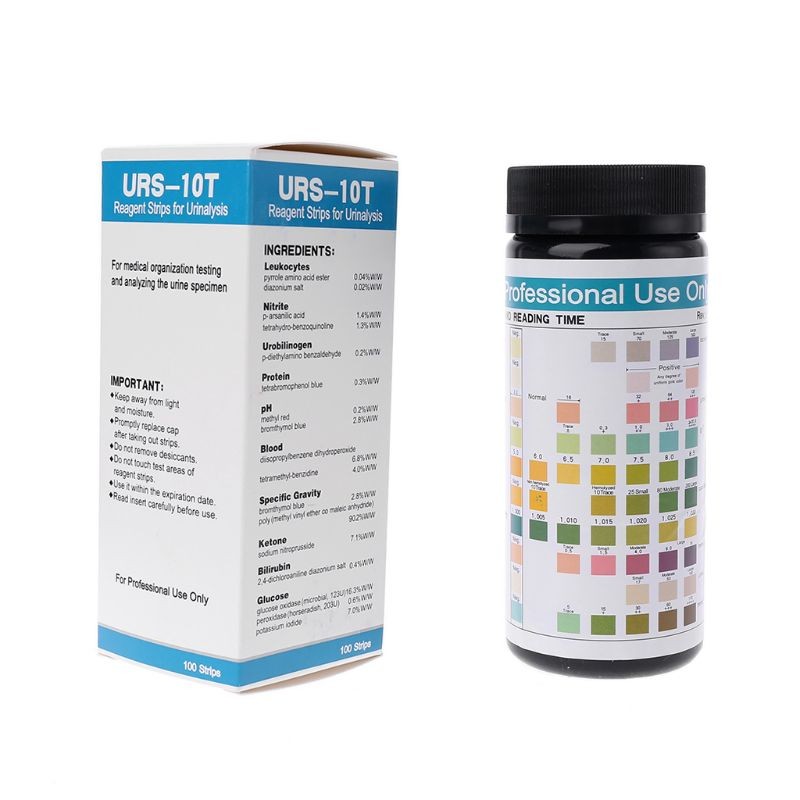 100pcs/Box Practical Urine Dipstick 10 Parameter Urinalysis Reagent Test Strips