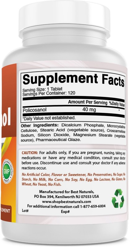 3 Pack Best Naturals Policosanol 40mg 120 Tablets gallery