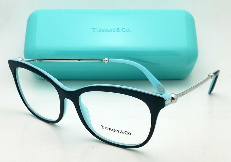 New Tiffany & Co. Classic Eyeglasses TF 2157 8055 54-16 Black-Blue-Silver Frames