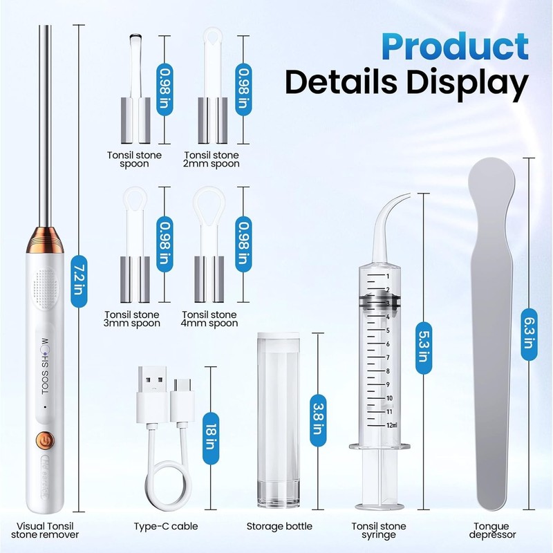 Tonsil Stone Remover with Camera 1080P Visual Tonsil Stone Removal Kit gallery