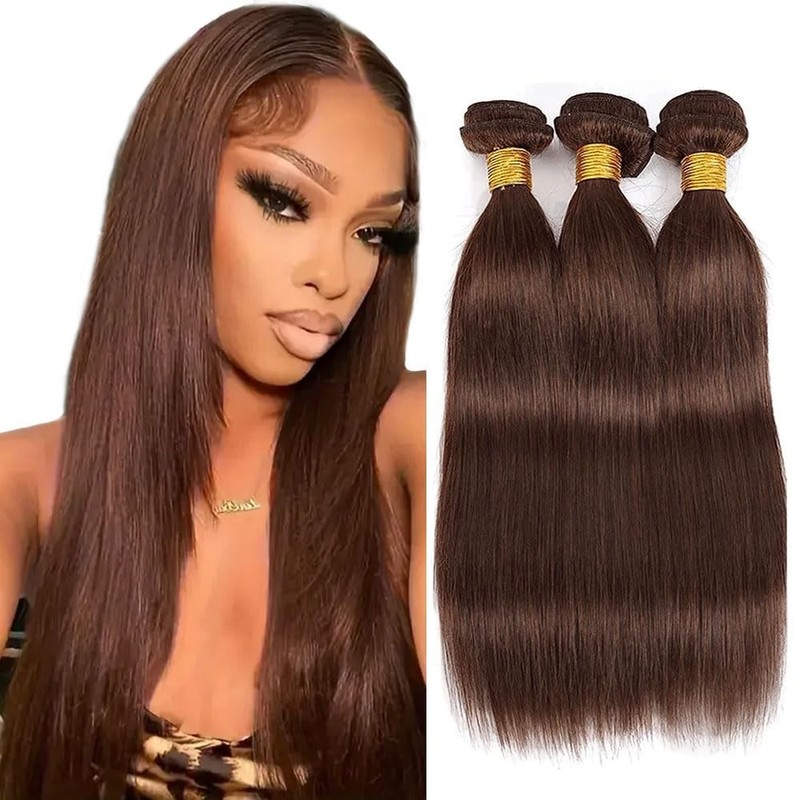 Raivide 28 30 32 Inch Dark Brown Bundle Color 4 Straight Human Hair Bundles