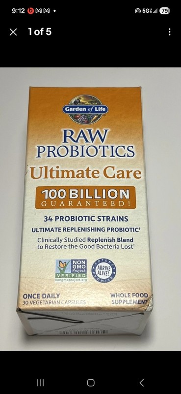 Garden Of Life Raw Probiotics Ultimate Care 100 Billion 30ct Exp 10/2026+