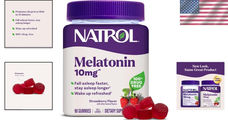 Gelatin-Free Melatonin Gummies 10 mg - 90 Strawberry-Flavored Sleep Supplements gallery
