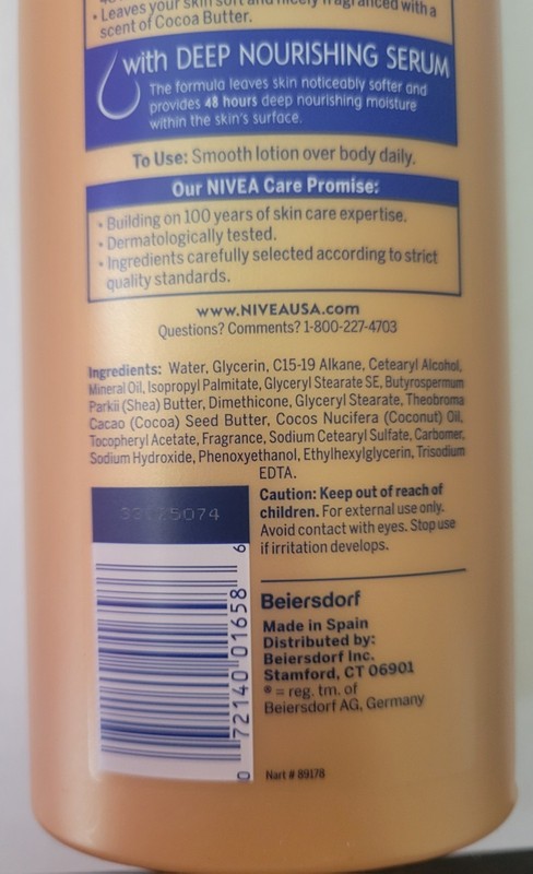 NIVEA COCOA BUTTER 48 HR MOISTURE BODY LOTION 16 9 oz *BRAND NEW * gallery