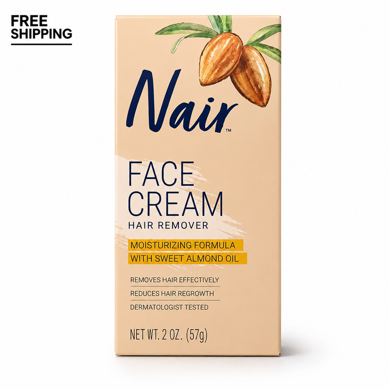 Nair Facial Hair Removal Cream Sweet Almond Oil 2 Oz