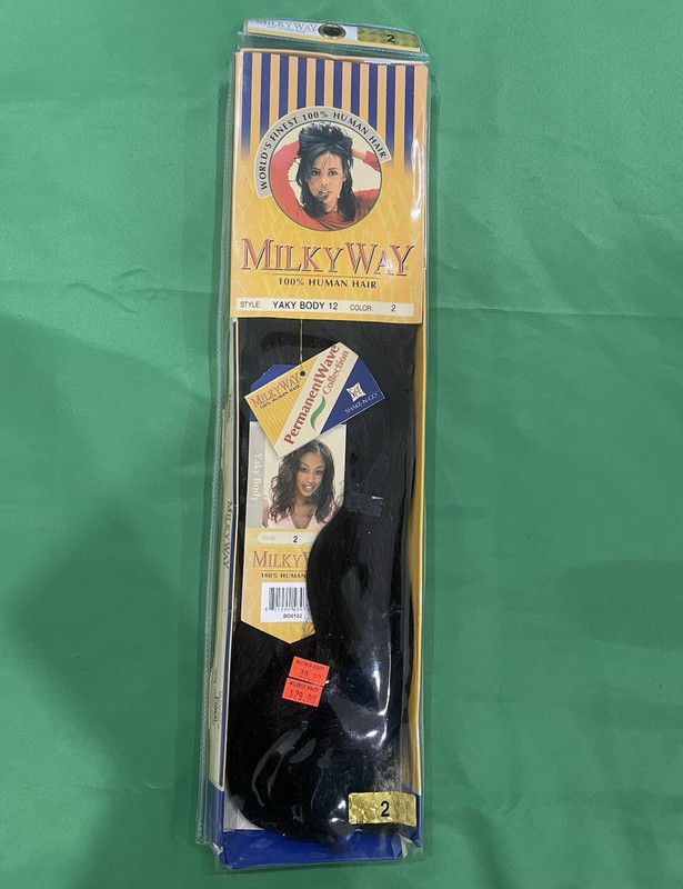 Milky Way 100% Human Hair Yaky Body Wave Extensions 12″ Sew-In Dark Brown