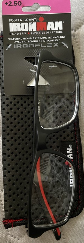 Foster Grant Ironman Reading Glasses, Black/Red (+2.50) Ironflex.