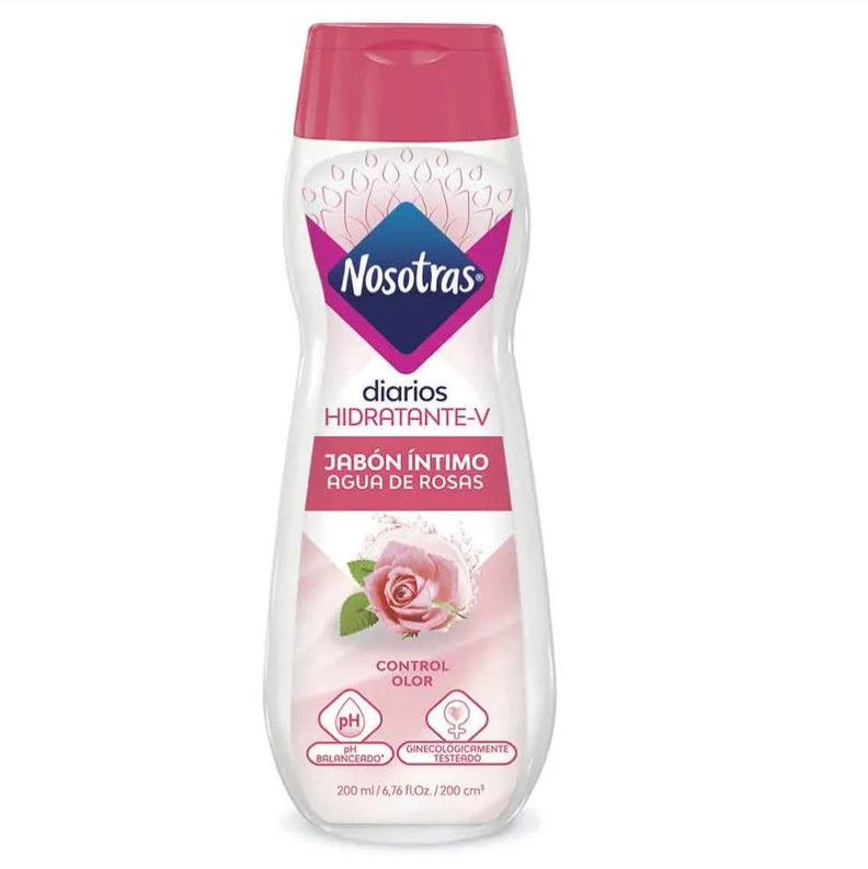 Nosotras Diarios Hidratante-V Feminine Intimate Wash Rose Water pH Balanced 6.76