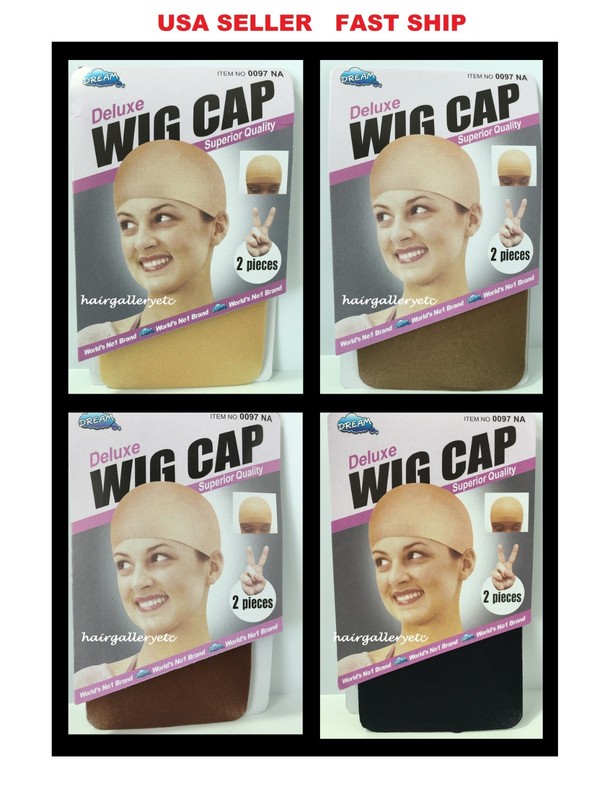3 packs (6 pcs) Dream Deluxe Wig Cap Stocking Wig Liner Brown Black Beige gallery