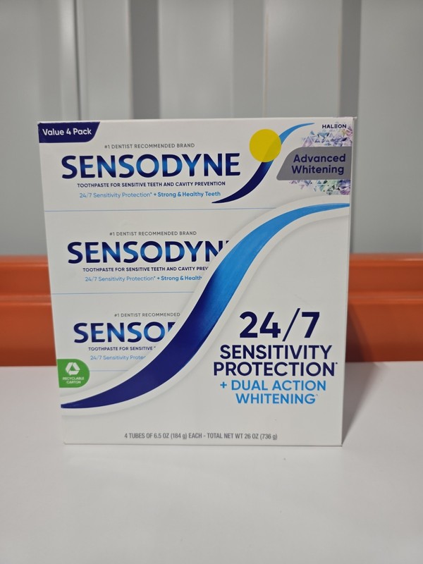 Sensodyne Dual Action Whitening Toothpaste Sensitivity Relief 4 Pack 6.5oz