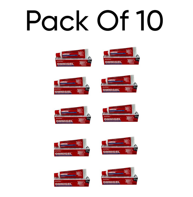 Omnigel Pain Relief Gel Pack of 10 (20g Each) FREE SHIP Exp 2027