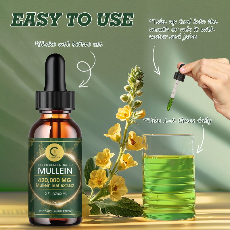 Mullein Leaf Extract Super Concentrated 420,000 MG 2 FL.OZ/60 ML Lung Cleanse gallery