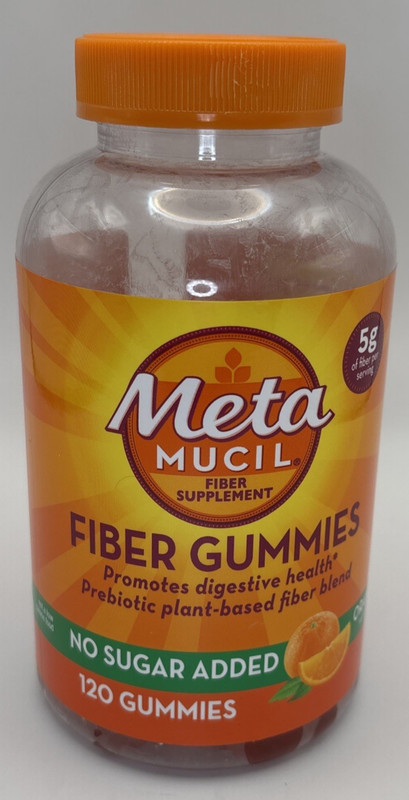Metamucil Fiber Gummies for Adults, No Sugar Added Orange Flavor, 02/28