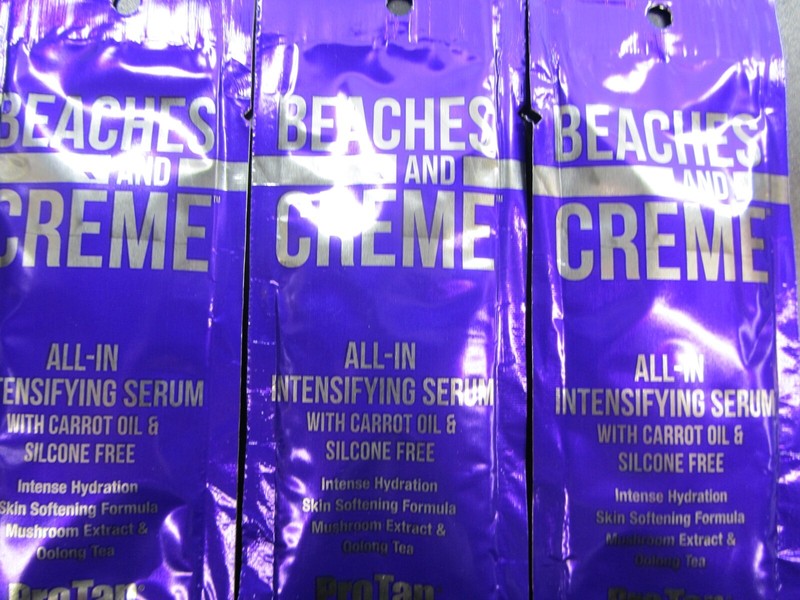 5 PACKETS PROTAN BEACHES AND CREME ALL-IN INTENSIFYING TANNING LOTION