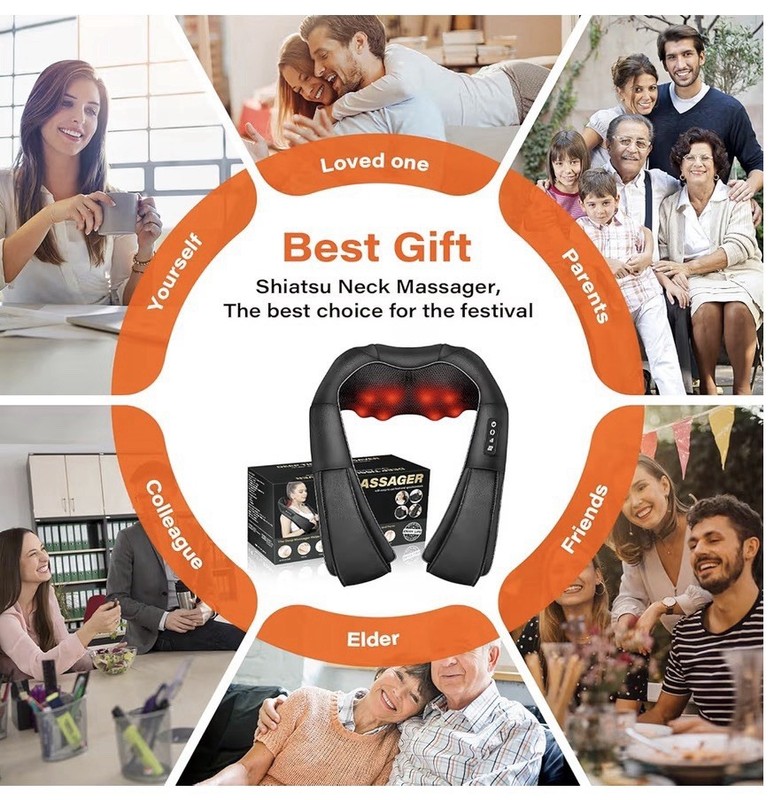 Neck & Back Massager w/Heat, 3D Shiatsu Deep Tissue Pillow Pain Relief gallery