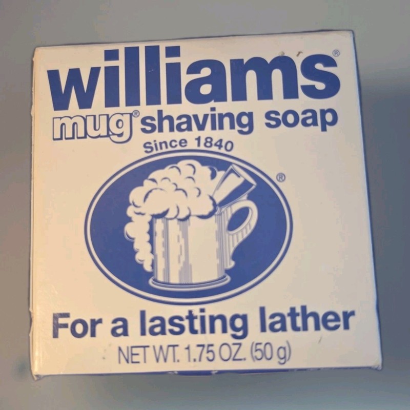 Williams Mug Shaving Soap Bar For A Lasting Lather 1 3/4 OZ NEW Discontinued
