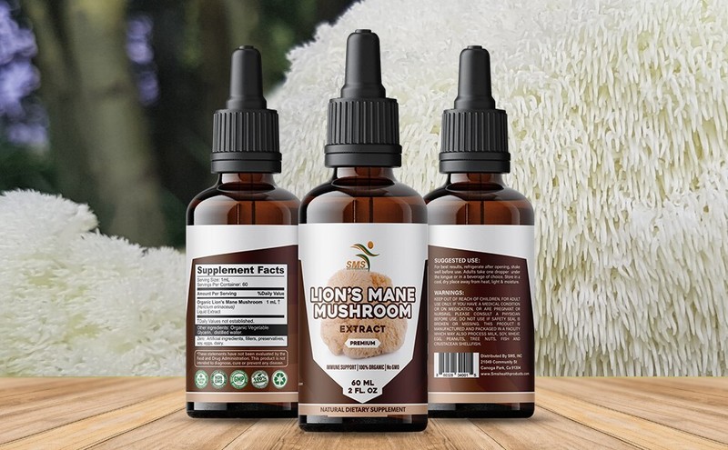 Lions Mane Mushroom Extract Organic Non GMO Tincture Liquid Herbal Drops 2 Fl Oz gallery