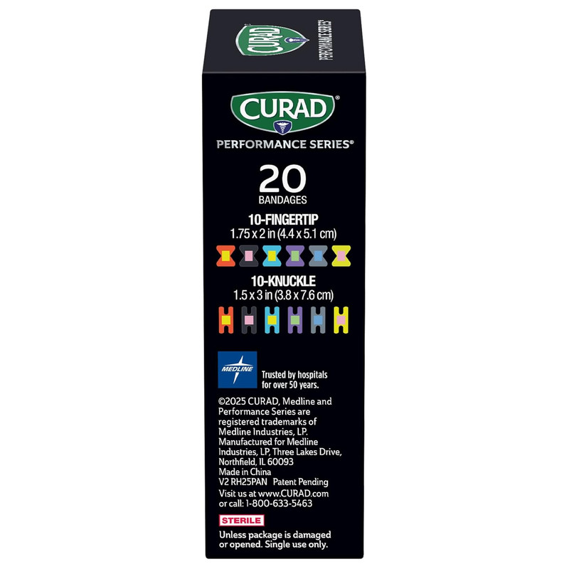 Curad Performance Series Fingertip and Knuckle Antibacterial Bandages, Extreme H gallery