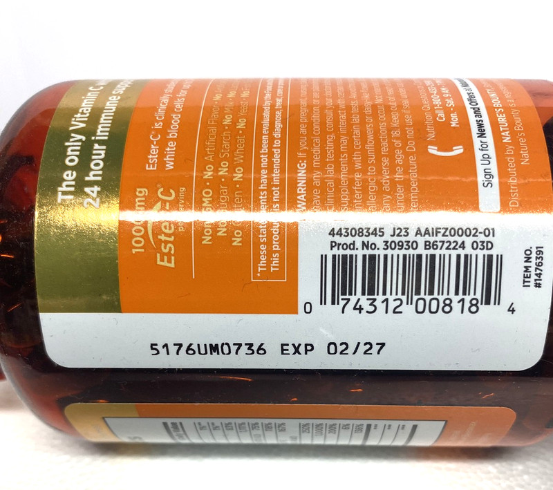 Nature’s Bounty Immune 24hr Vitamin C 1000mg Vit D Zinc 120 Softgels , EX 2/2027 gallery