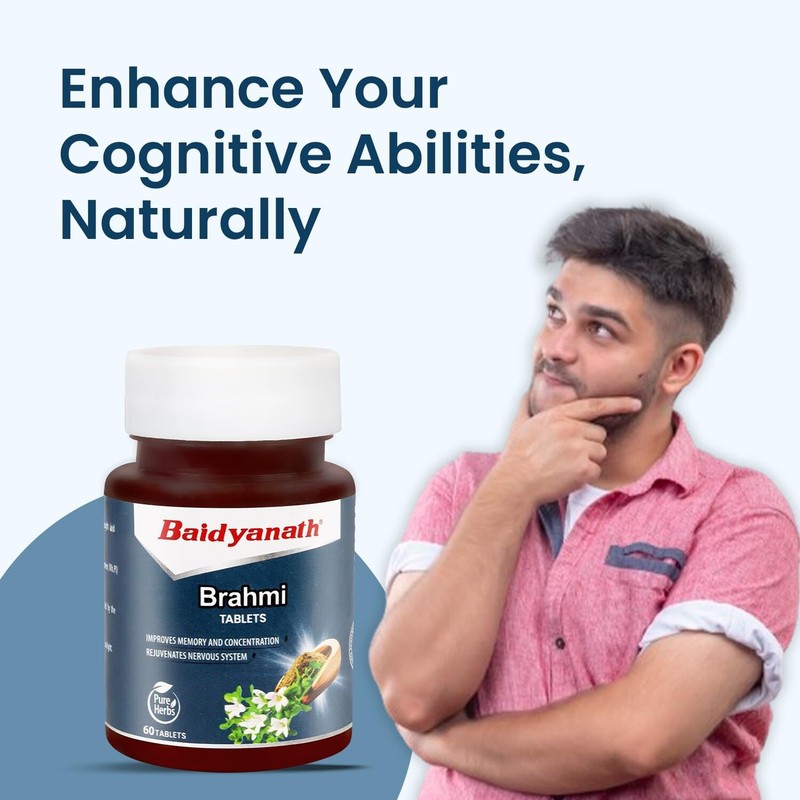 Brahmi Tablets For Mind and Memory Wellness Promotes Mind Relaxation, 60 tablets gallery