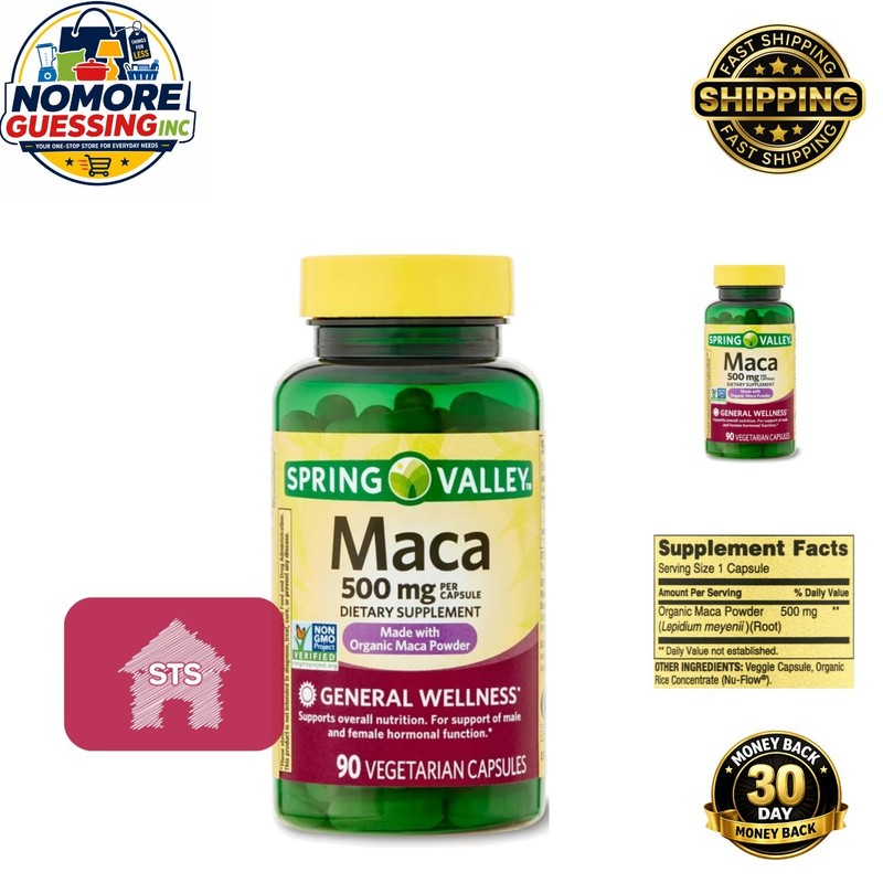 Boost Your Vitality with Spring Valley 500mg Organic Maca Root – 90 Capsules