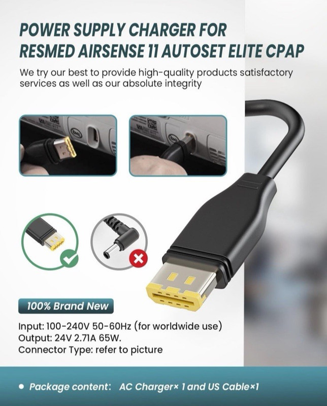 POWER SUPPLY For Resmed AirSense 11 24V 65W Adapter Cord AirMini S11 CPAP Models gallery
