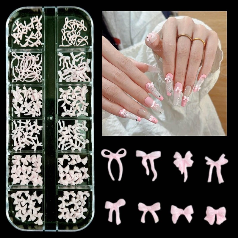 Mini Resin Bow Flower Nail Charms 12-Grid Fairy Style Accessories for Manicure gallery