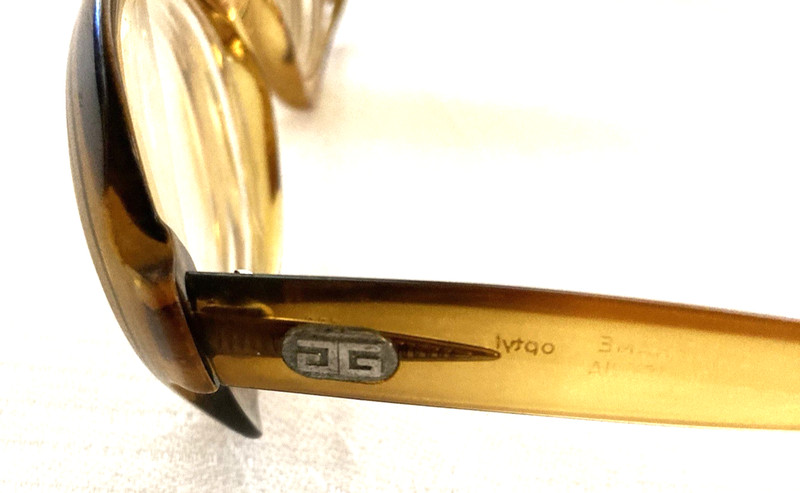 Vintage 70s Givenchy Eyeglass Frames Oversize UNICO Amber Brown Fade Austria gallery