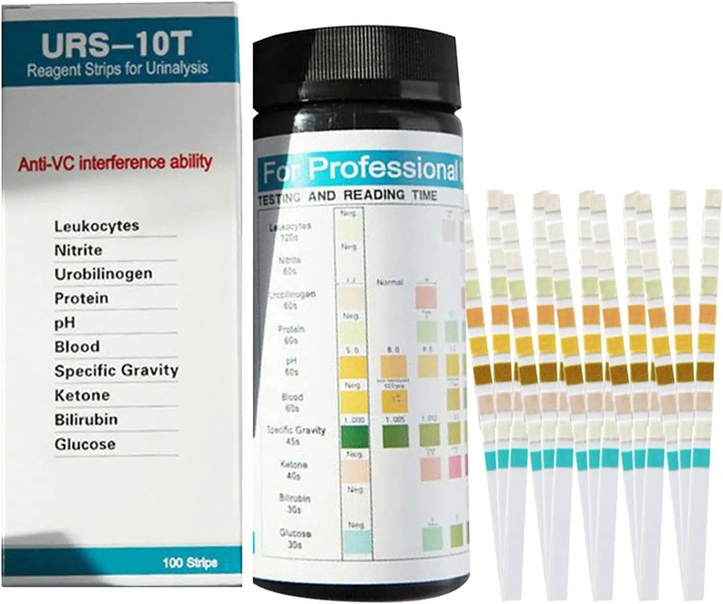 10 Parameter Urine Test Strips 100 Strips for Home Use Urinalysis Testing URS