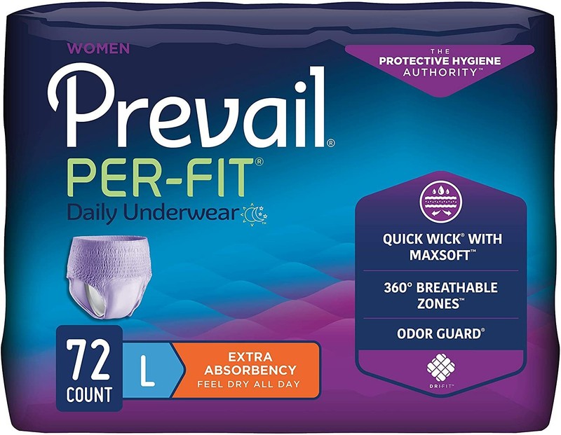 Prevail Per-Fit Adult Absorbent Underwear Large 44”-58” Women – 72/Case
