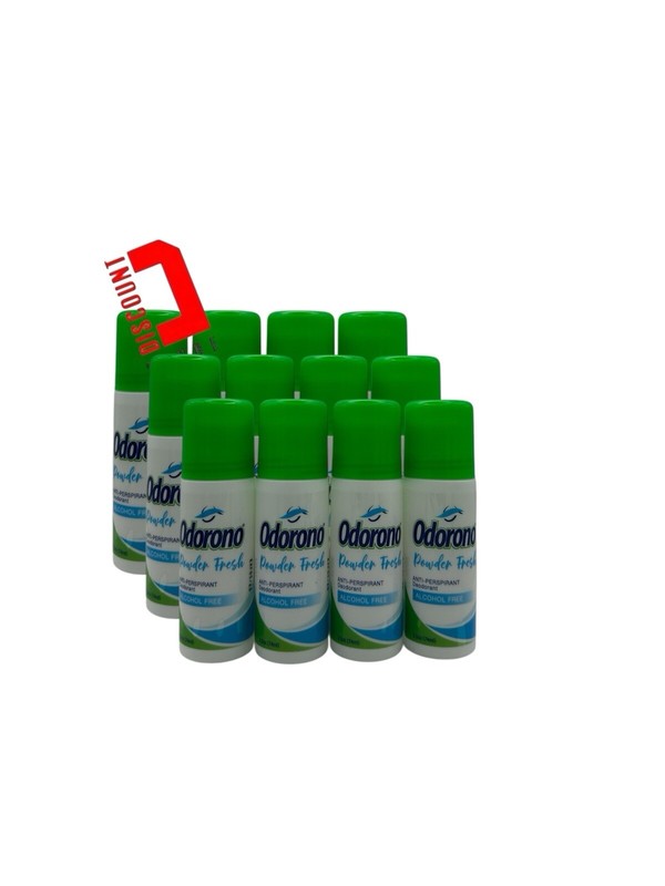 LOT OF 12 Odorono Anti-perspirant Deodorant Powder Fresh 2.5 OZ Roll On