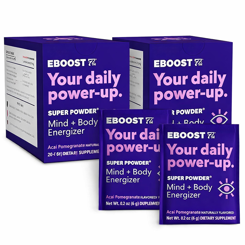 EBOOST Super Powder Acai Pomegranate 20 pckts 2 pack