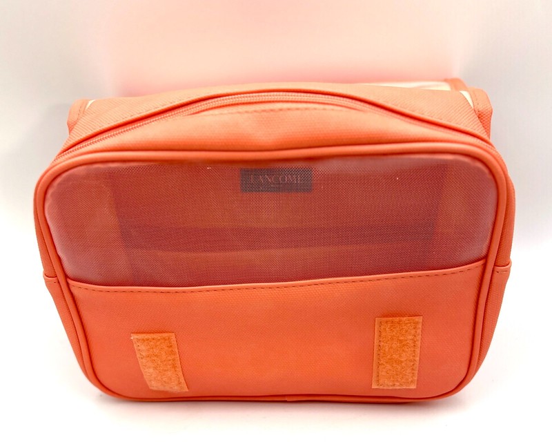 New! Lancome Folding Travel Cosmetic Makeup Zipper Bag with Handle ~ Orange gallery