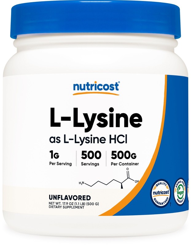 Nutricost L-Lysine Powder 500 Grams – Pure L-Lysine, Non-GMO, Gluten Free