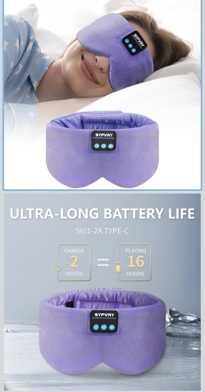Bluetooth Sleep Mask with Wireless Music Headphones Lightweight