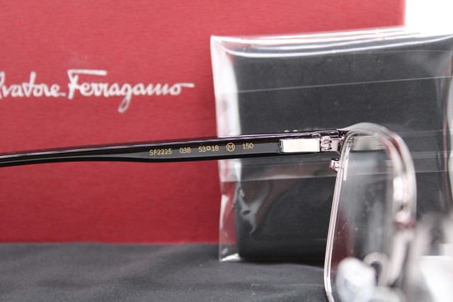 NEW SALVATORE FERRAGAMO SF 2225 038 BLACK GUNMETAL AUTHENTIC EYEGLASSES 53-18 gallery