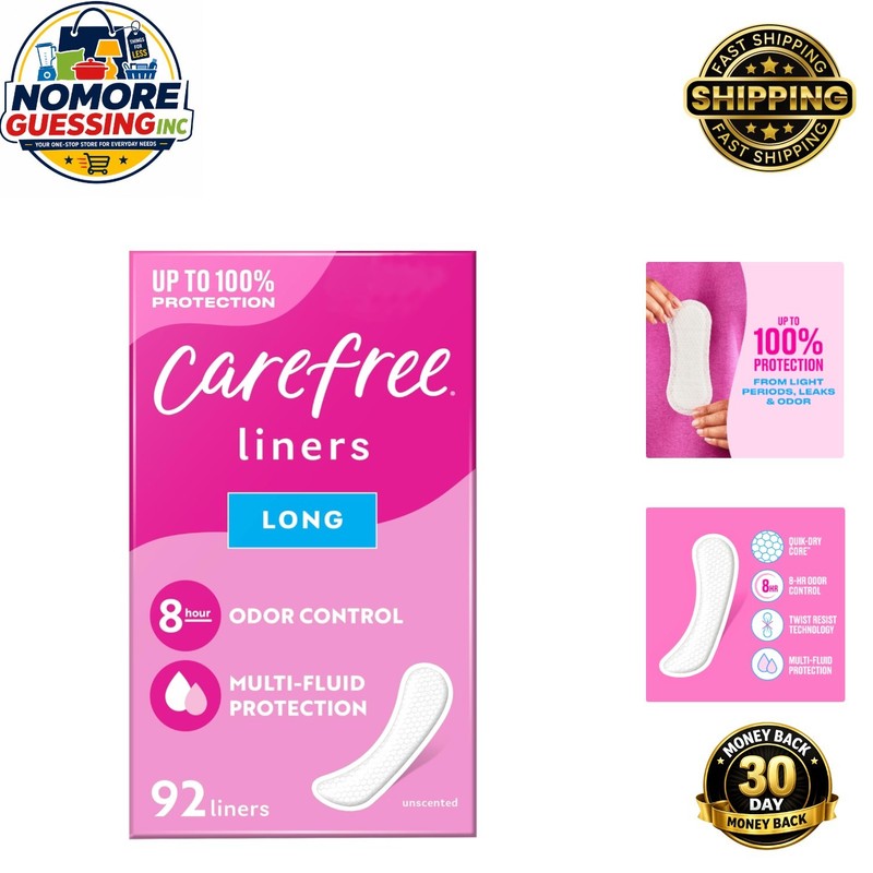92ct Unscented Long Panty Liners for Women – Soft & Comfortable Daily Protection