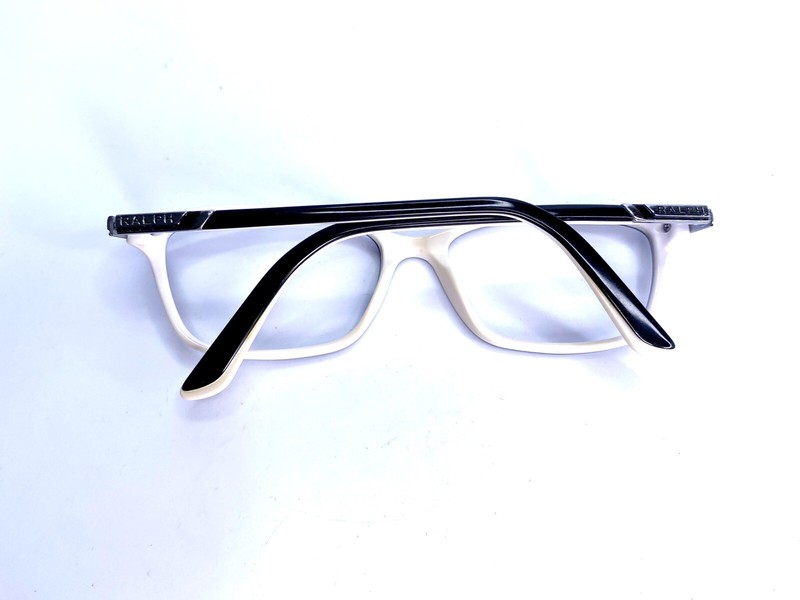 Ralph Lauren Black Exterior White Interior Wayfarer Cat Eye Eyeglasses 52 16 135 gallery