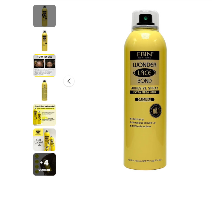 Wonder Lace Bond Wig Adhesive Spray – Extreme Firm Hold 2.7oz / 180mL size: 6.08