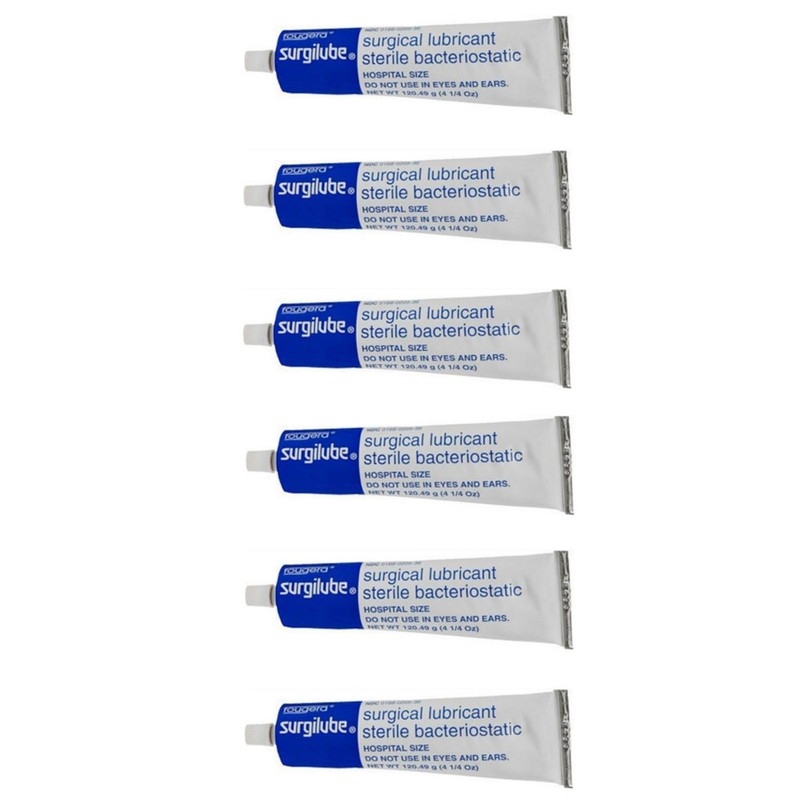 6 PACK Surgilube Lubricating Lube Jelly Sterile 4.25oz Screw Cap Tube Exp 10/25