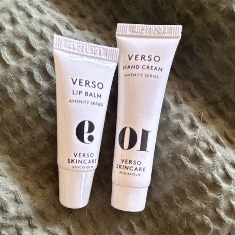 VERSO Amenity Series Lip Balm & Hand Cream Set Sample Size 0.2 fl oz Clear