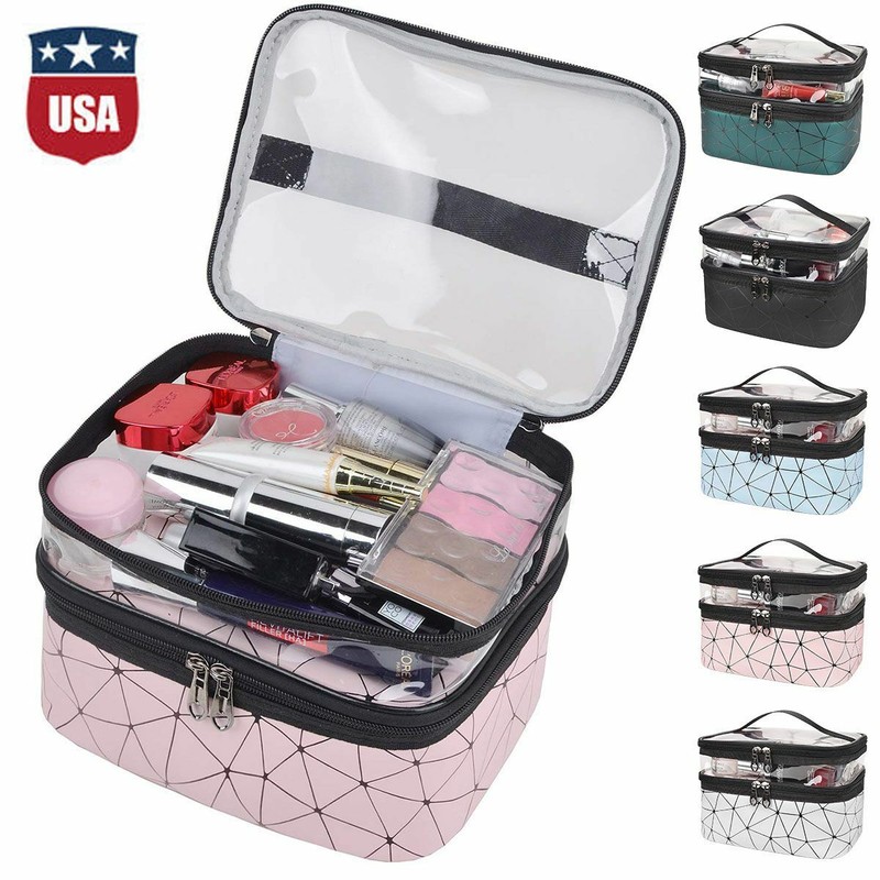 Professional Large Cosmetic Case Makeup Bag Storage Handle Organizer Travel Kit